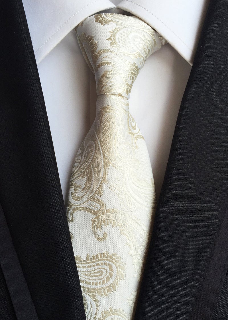 Secdtie Mens Champagne Tie Elegant Events Formal Classic Handsome Necktie for Ideal Gift - Image 2